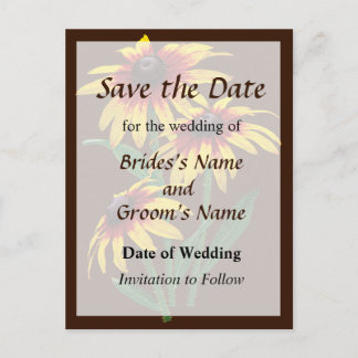 Three Shasta Daisies Save the Date Announcement Postcard