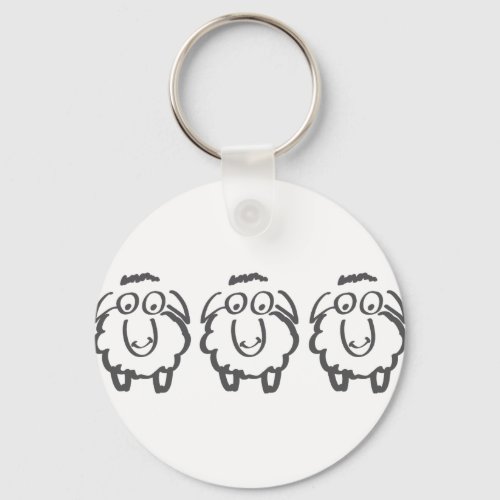 three sheeps keychain