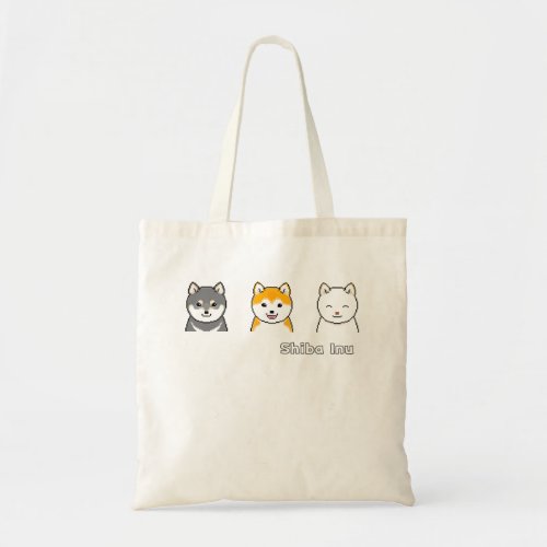 Three Shiba Inus With Different Coat Colors Tote Bag