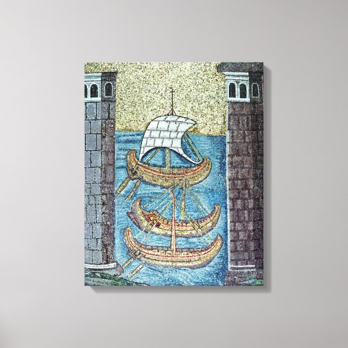 Three ships entering the port of Ravenna Canvas Print