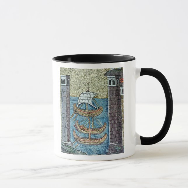 Three ships entering the port of Ravenna Mug (Right)