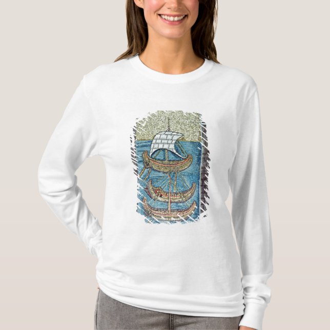 Three ships entering the port of Ravenna T-Shirt (Front)