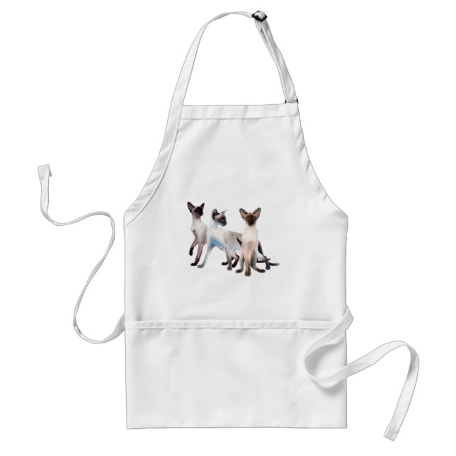 Three Siamese Cats Adult Apron (Front)