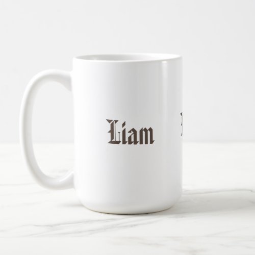 Three_Side Printed Liam Name Classic Mug Personal Coffee Mug