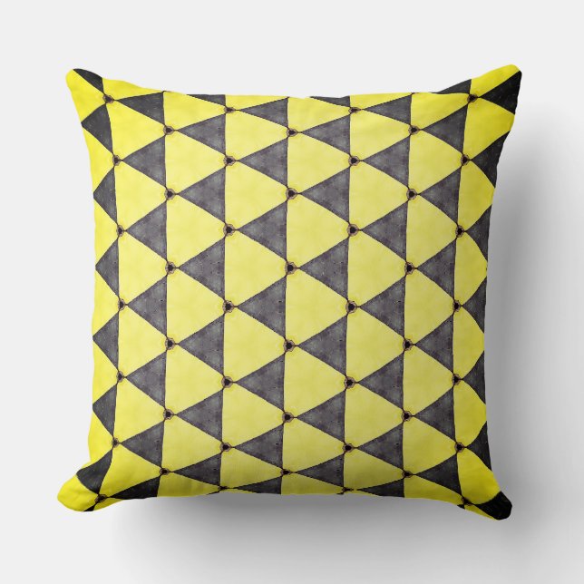 Three Sides Angle of Yellow and Gray Triangle      Throw Pillow (Front)