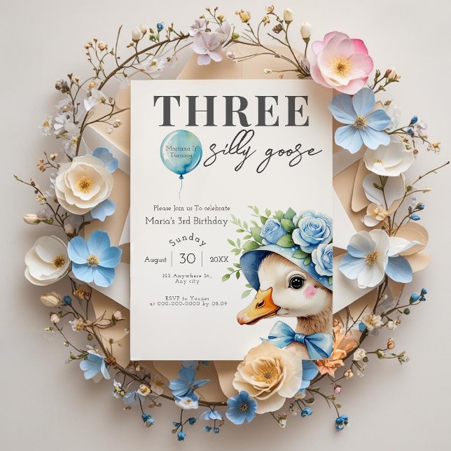 Three Silly Goose Boy 3rd Birthday  Invitation (Creator Uploaded)