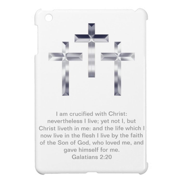 Three Silver Crosses with Scripture Cover For The iPad Mini