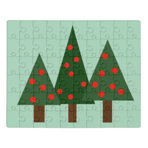 Three Simple Shapes Christmas Trees Jigsaw Puzzle