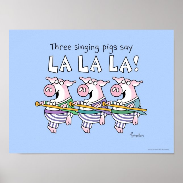 THREE SINGING PIGS poster by Sandra Boynton (Front)