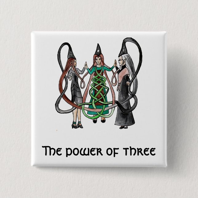 Three Sisters - Celtic witches Pinback Button (Front)