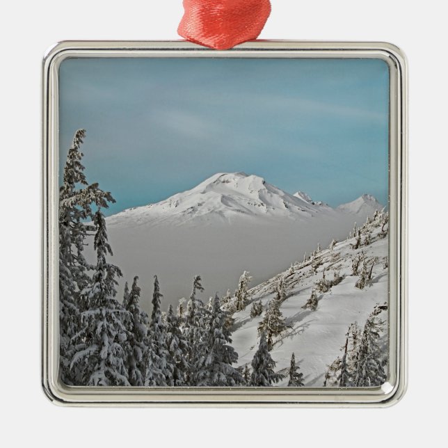 Three Sisters from Bachelor Butte - No Text. Metal Ornament (Front)