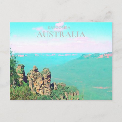 Three sisters Katoomba scenic Australian travel Postcard