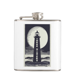 Three Sisters Lighthouse Massachusetts Moon Flask