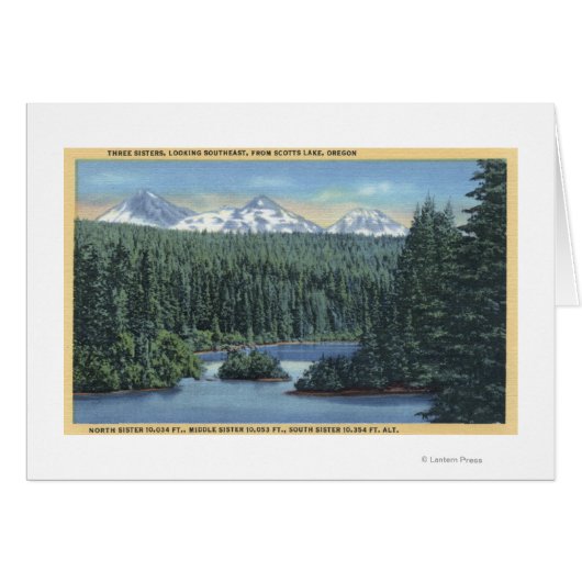 Three Sisters Mountains Near Bend, OR from Scott Cards (Front Horizontal)