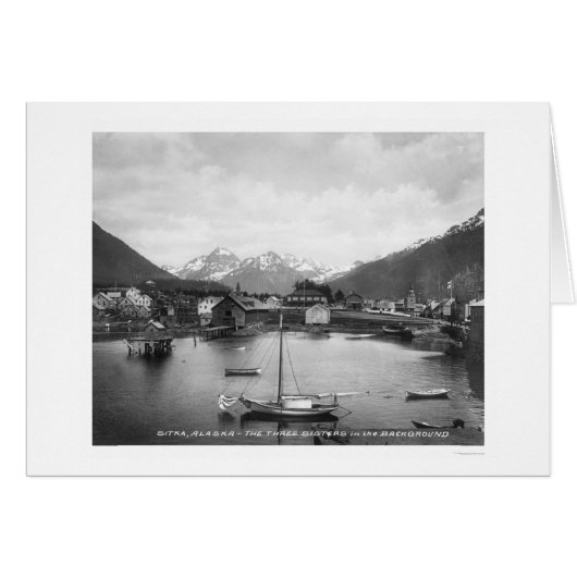 Three Sisters Mountains Sitka 1912 Cards (Front Horizontal)