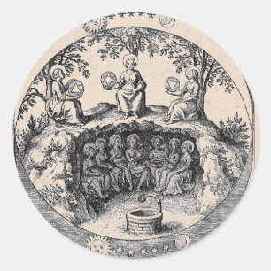 Three Sisters of Alchemy Classic Round Sticker