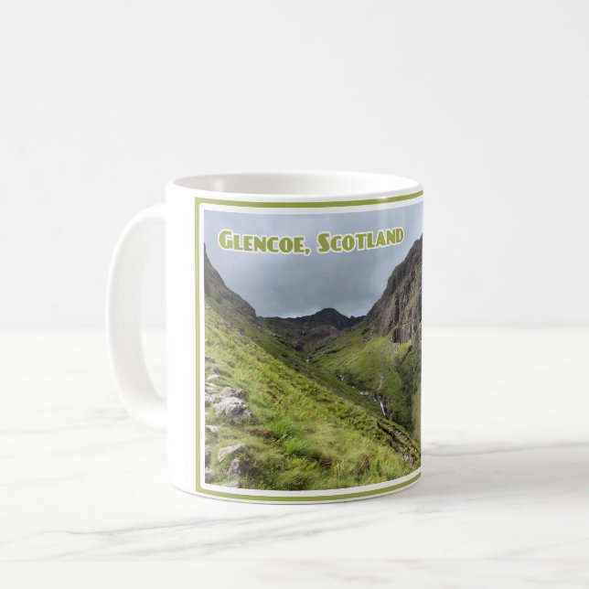 Three Sisters of Glencoe, Mountains, Scotland Coffee Mug (Front Left)