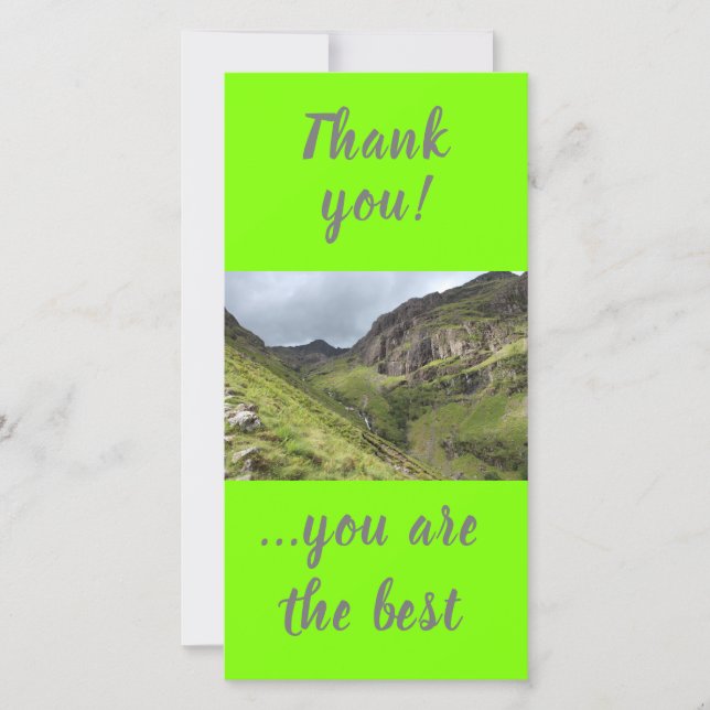 Three Sisters of Glencoe, Mountains, Scotland Thank You Card (Front)