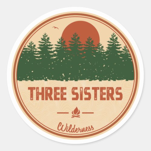 Three Sisters Wilderness Classic Round Sticker