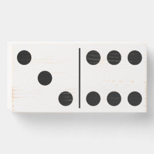 Three Six White Domino Wood Box Wall Art