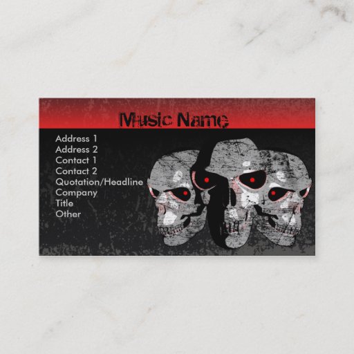 Customizable Three Skulls Business Card Templates