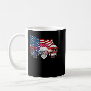 Three skulls happy independence day 4th of july am coffee mug