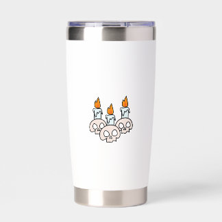 Three Skulls with Burning Candles Insulated Tumbler