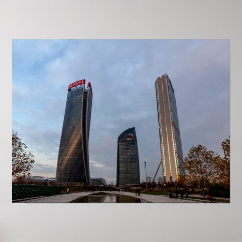Three skyscrapers of Milan citylife Poster