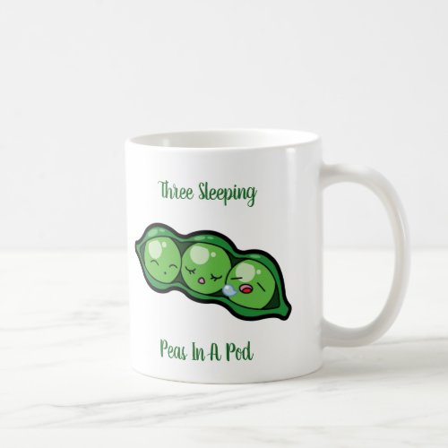 Three Sleeping Peas In A Pod Coffee Mug