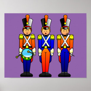 Three Smart Toy Soldiers on Parade Poster