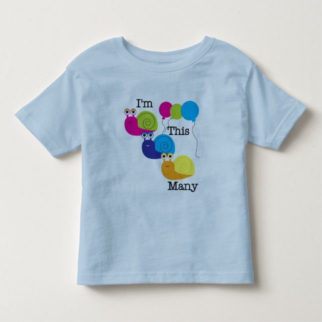 Three Snails I'm  This Many Tshirts and Gifts (Front)