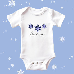 Three snowflakes baby bodysuit
