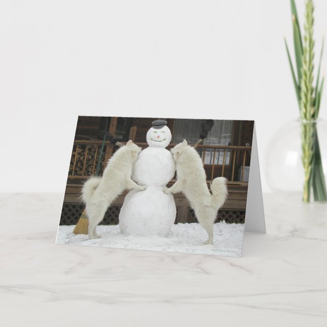 "Three Snowmen" Greeting Card (Front)