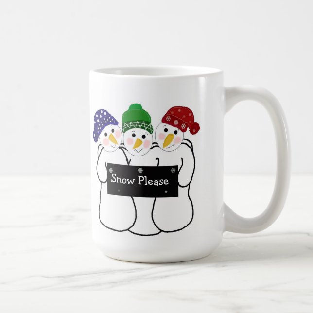 Three Snowmen with Snow Sign Coffee Mug (Right)