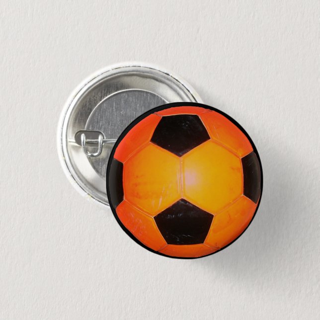 Three Soccer Balls Pinback Button (Front & Back)