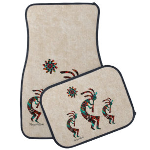 Three Southwest Kokopelli Car Floor Mat