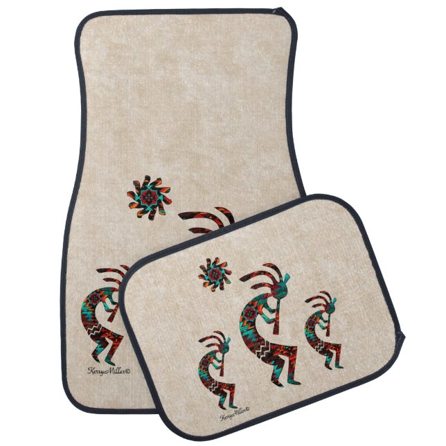 Three Southwest Kokopelli Car Floor Mat (Set)