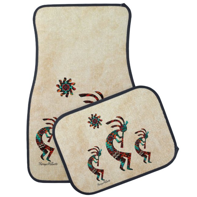 Three Southwest Kokopelli Car Floor Mat (Set)