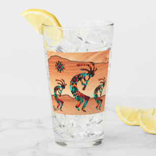 Three Southwest Kokopelli Glass