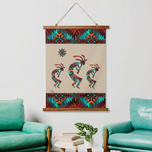 Three Southwest Kokopelli Hanging Tapestry