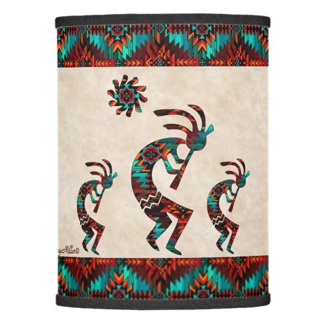 Three Southwest Kokopelli Lamp Shade (Front)