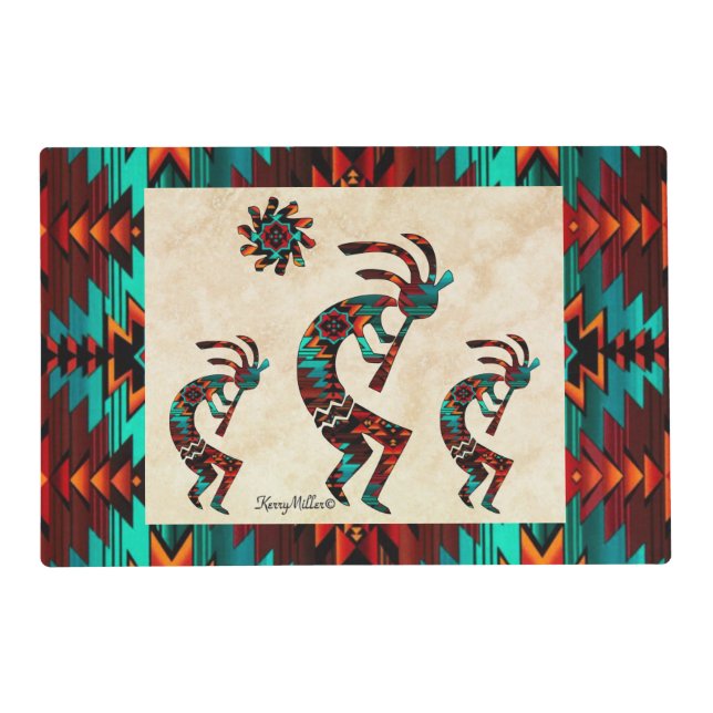 Three Southwest Kokopelli Placemat (Front)