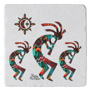 Three Southwest Kokopelli Trivet