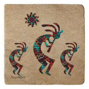 Three Southwest Kokopelli Trivet