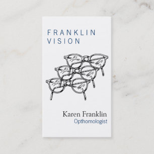 Three Spectacles Eyewear Optical Vision Business Card