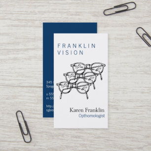 Three Spectacles Eyewear Optical Vision Business Card