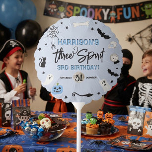 Three Spirit! Boys Halloween 3rd Birthday Party Balloon