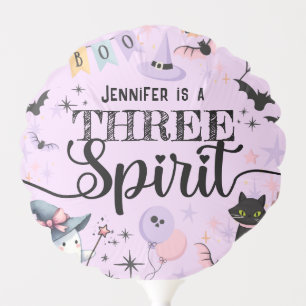 Three Spirit Cute Ghosts Halloween 3rd Birthday Balloon