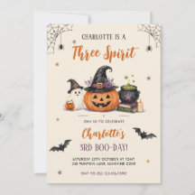 Three Spirit Cute Halloween Ghost 3rd Birthday