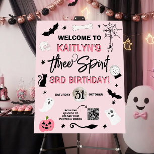 Three Spirit! Girls Halloween 3rd Birthday Party Foam Board